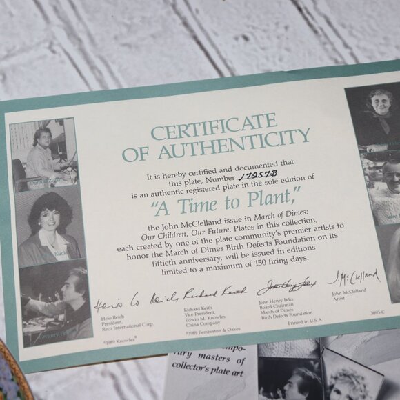 🌿 A Time to Plant · Collector Plate · 1989 - Picture 3 of 7